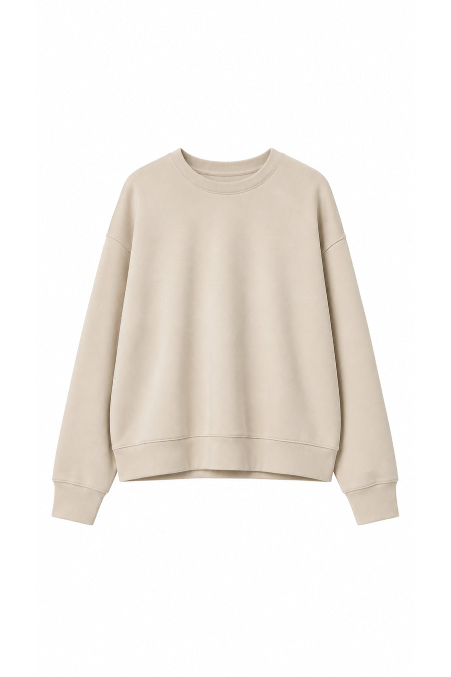 Ecr Teen Kadın Siyah Bisiklet Yaka U Kol Soft Sweatshirt — Bej