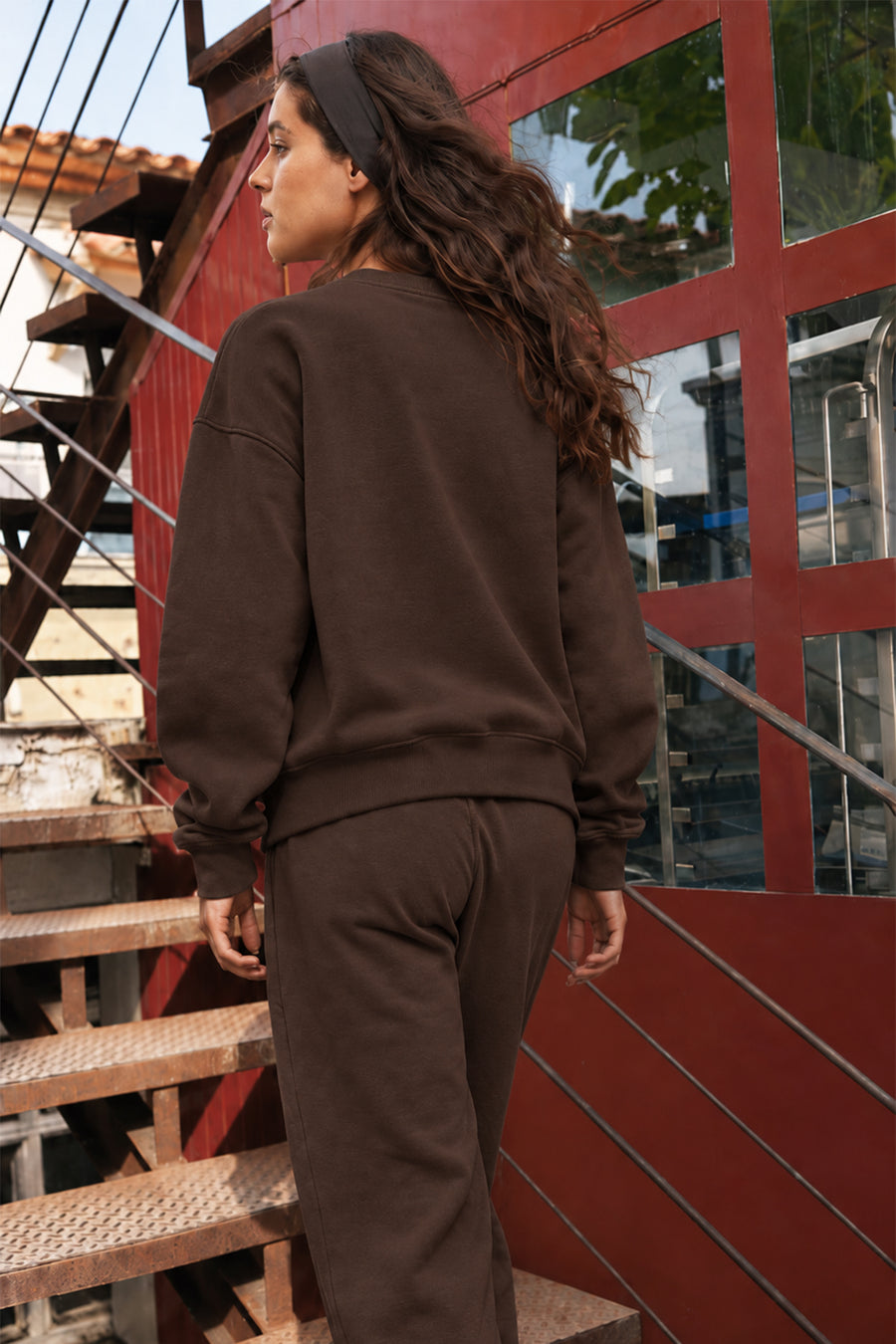 Ecr Teen Kadın Siyah Bisiklet Yaka U Kol Soft Sweatshirt — Kahve