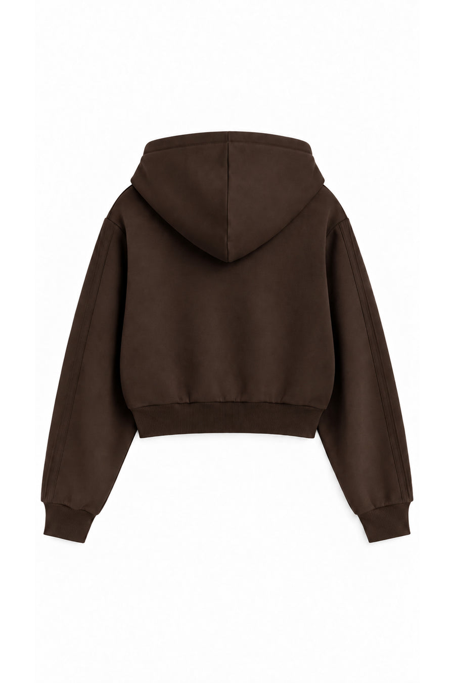 Ecr Teen Kadın Bordo Kapüşonlu Fermuarlı Nervürlü Soft Sweatshirt — Kahve