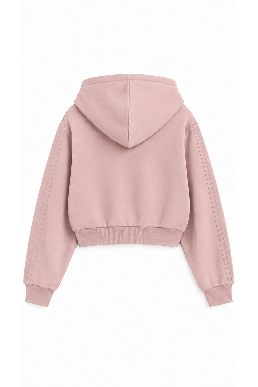 Ecr Teen Kadın Bordo Kapüşonlu Fermuarlı Nervürlü Soft Sweatshirt — Pudra