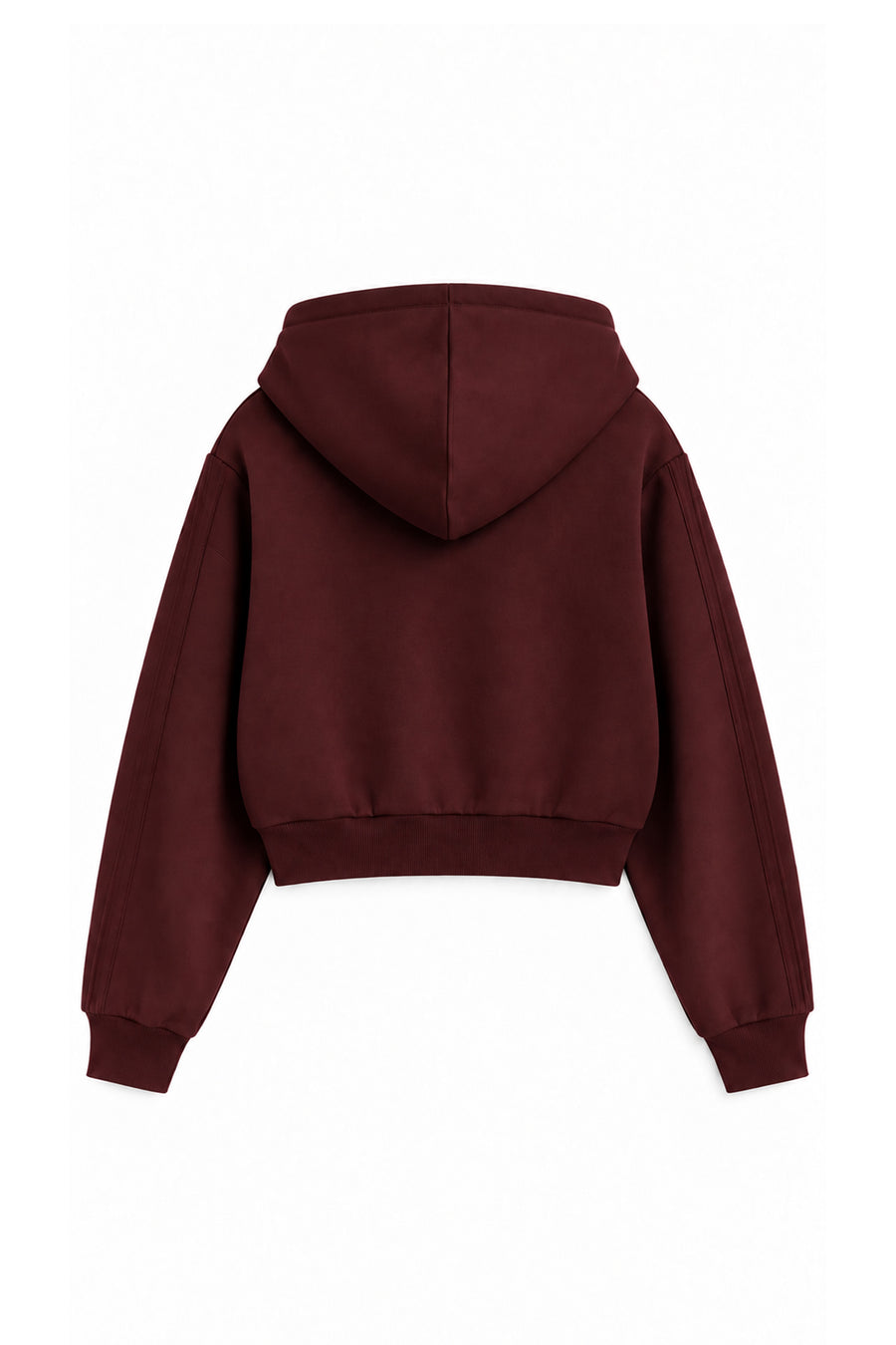 Ecr Teen Kadın Bordo Kapüşonlu Fermuarlı Nervürlü Soft Sweatshirt — Bordo