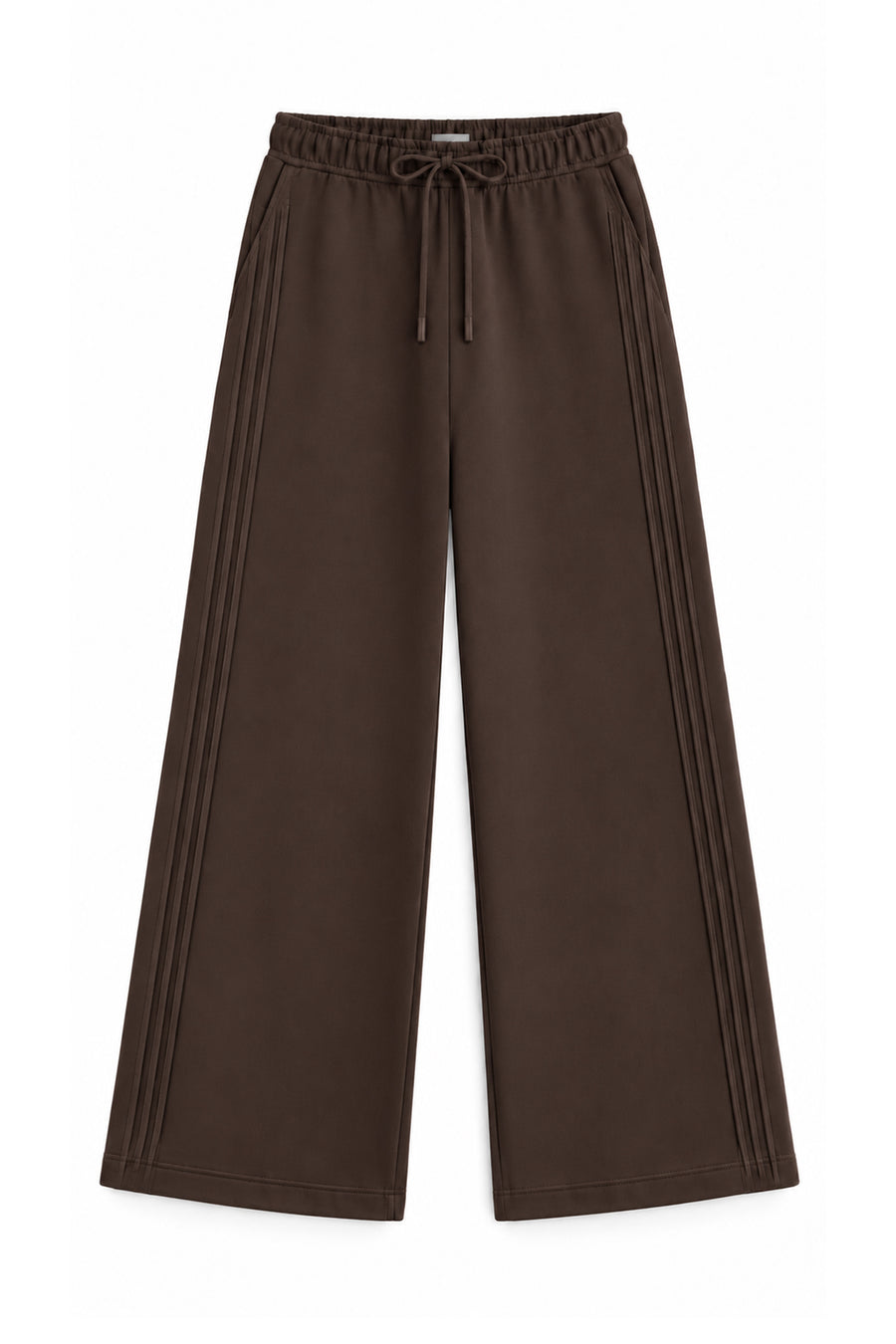 Ecr Teen Kadın Siyah Straight Wide Yanı Nervürlü Soft Sweatpants — Kahve