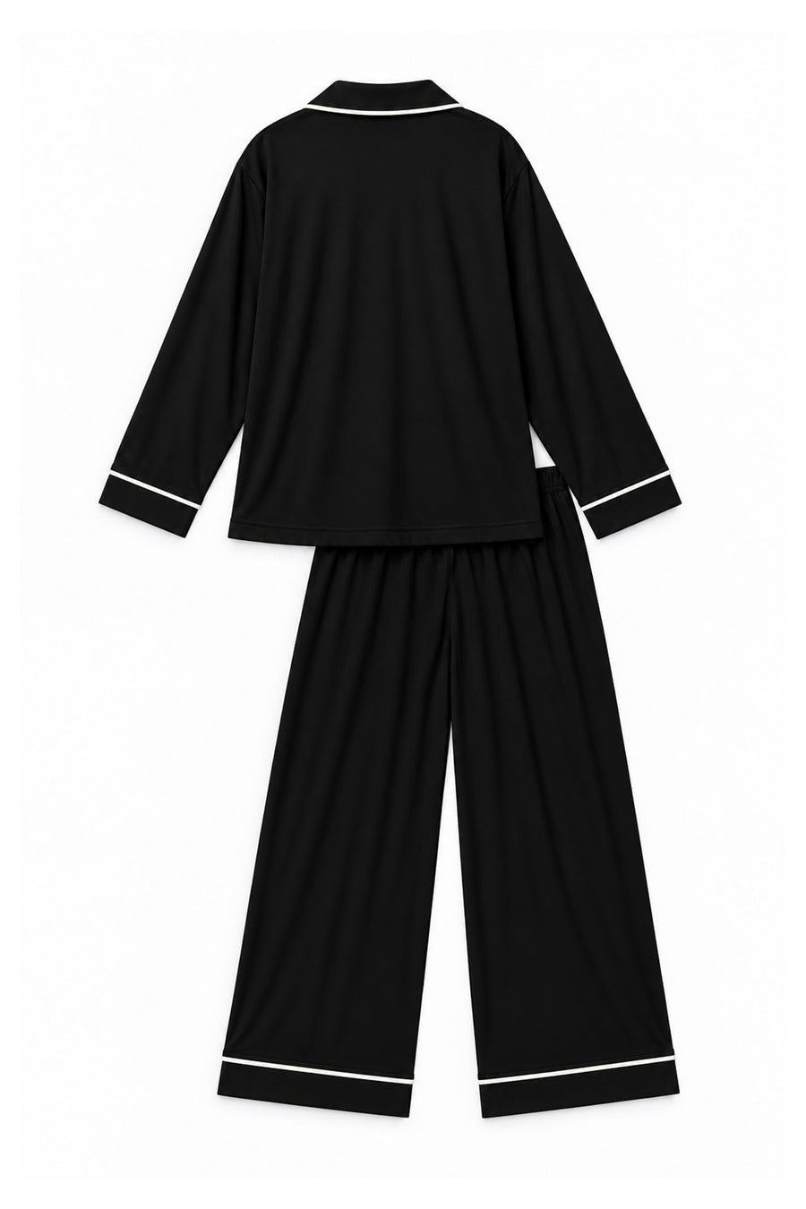 Ecrou Bebe Yaka Viskon Pijama Takımı — Siyah