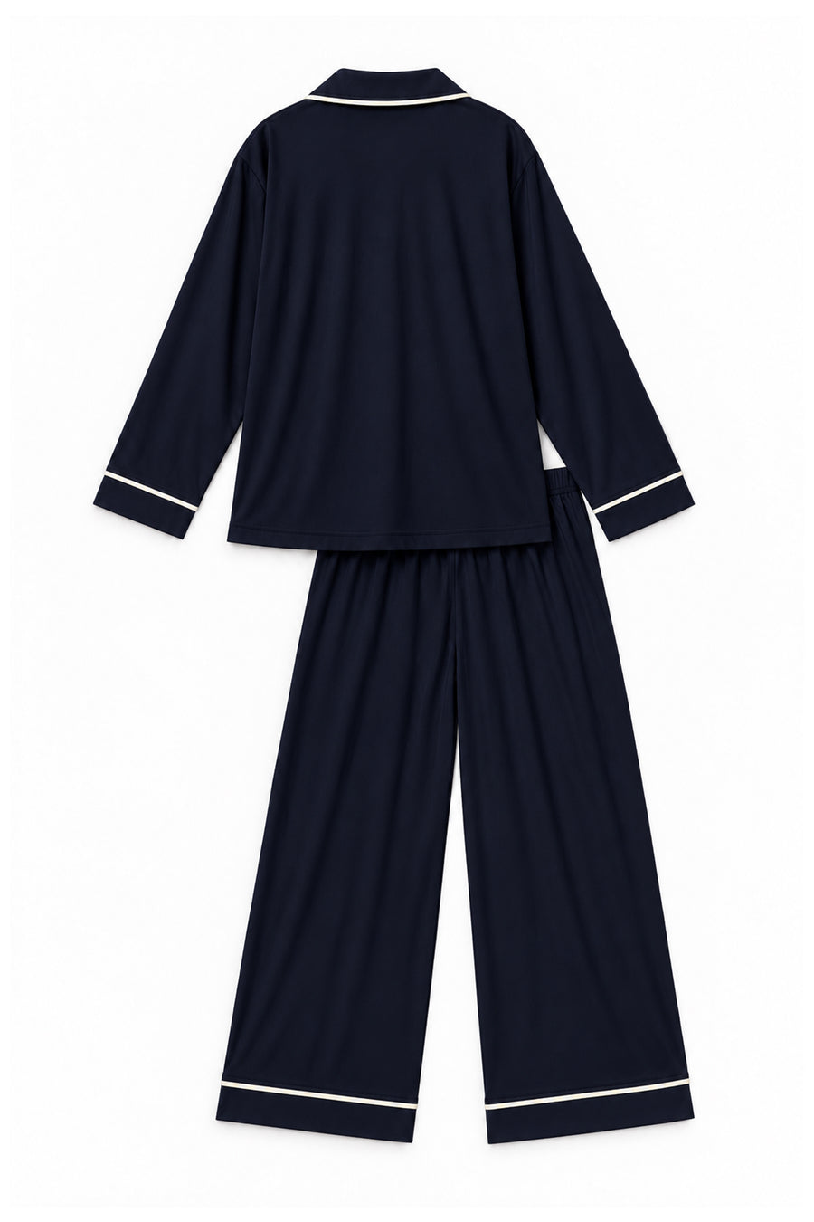 Ecrou Bebe Yaka Viskon Pijama Takımı — Lacivert