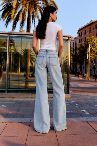 Ecr Teen Kadın Mavi Yanı Troklu Denim Pantolon — Mavi