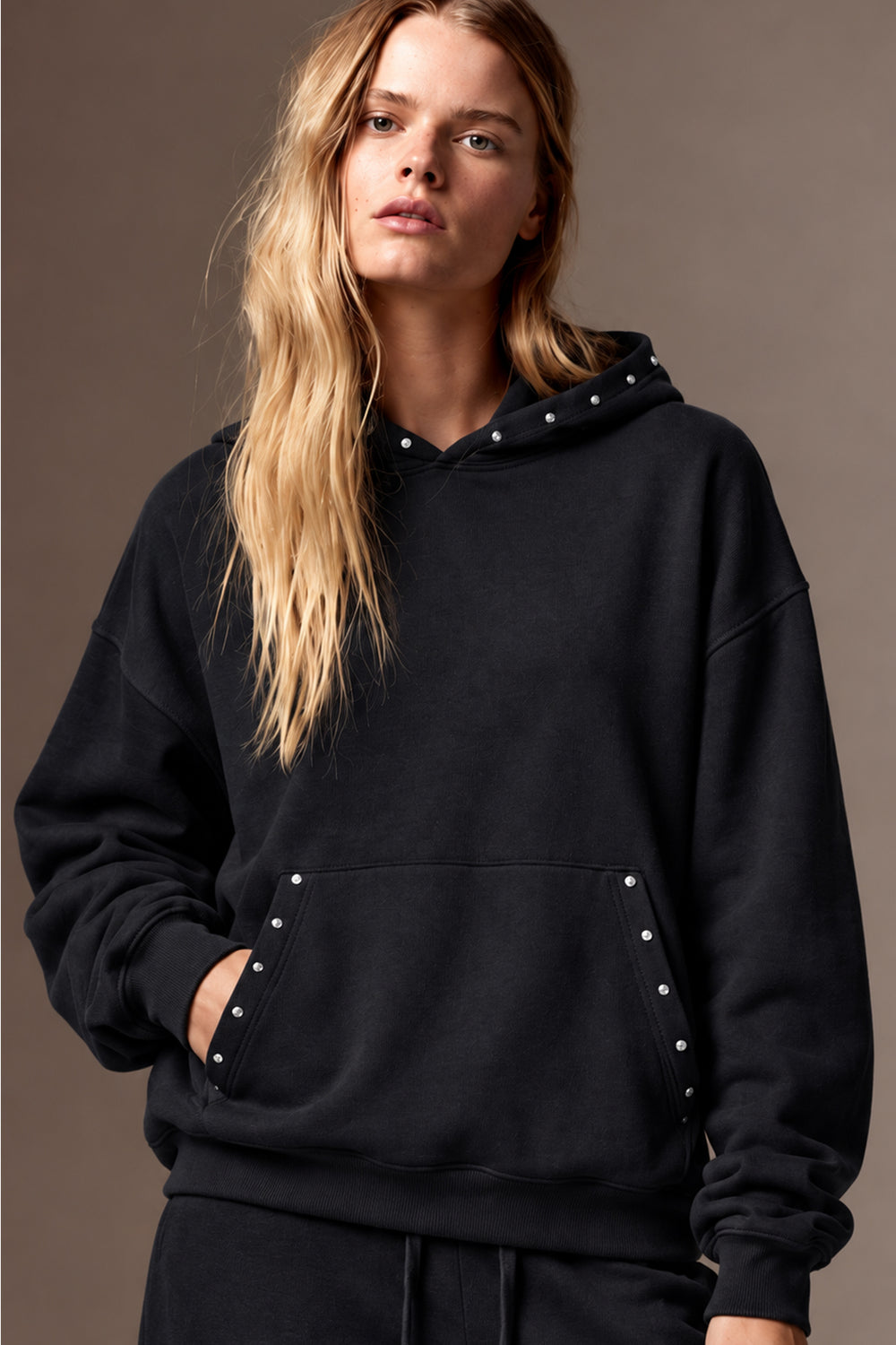 Ecr Teen Kadın Antrasit Troklu Uzun Kol Soft Tuşeli 3 İplik Sweatshirt — Antrasit