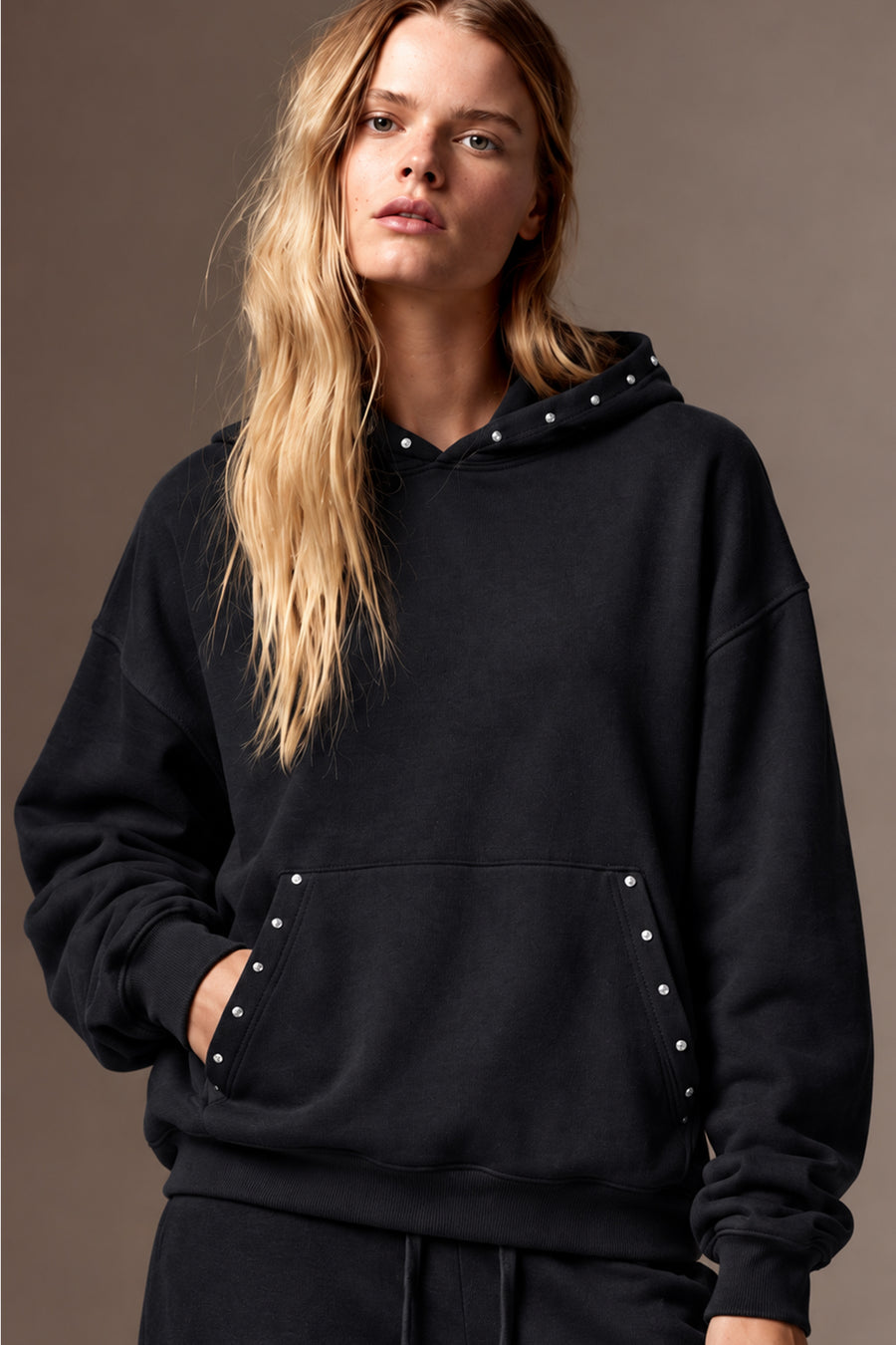 Ecr Teen Kadın Antrasit Troklu Uzun Kol Soft Tuşeli 3 İplik Sweatshirt — Antrasit