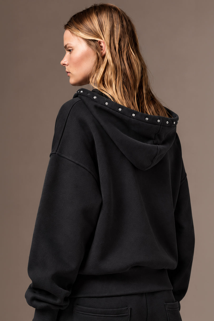 Ecr Teen Kadın Antrasit Troklu Uzun Kol Soft Tuşeli 3 İplik Sweatshirt — Antrasit