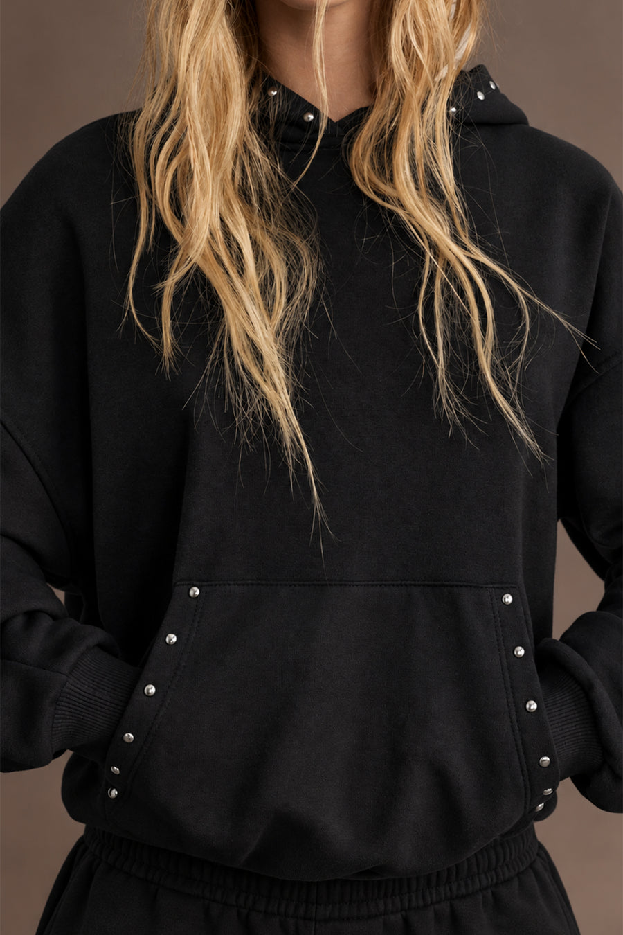 Ecr Teen Kadın Antrasit Troklu Uzun Kol Soft Tuşeli 3 İplik Sweatshirt — Antrasit