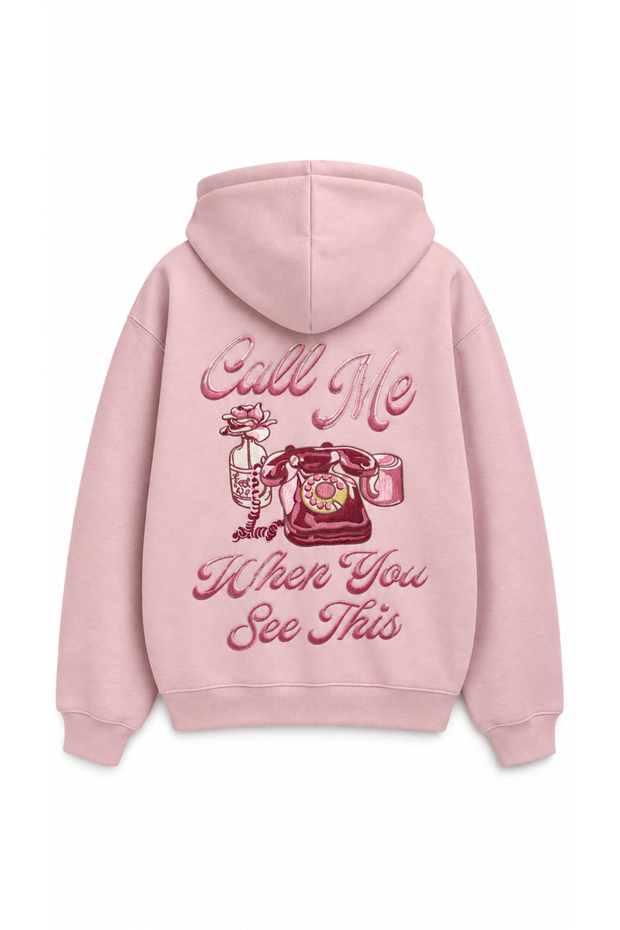 Lulus Friends Kadın Ekru Sırt Nakışlı Uzun Kol Soft Tuşeli 3 İplik Sweat — Pembe