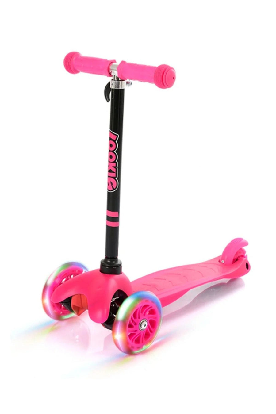 Pembe Rookie 3 Tekerlekli Led Işıklı Scooter — Fuşya