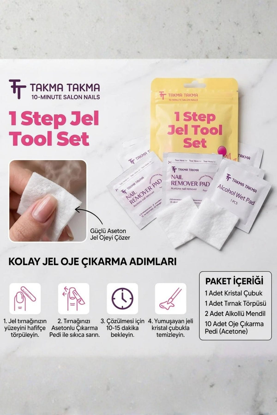 Takma Takma OGKIT Oje Çıkarma Seti — Mor