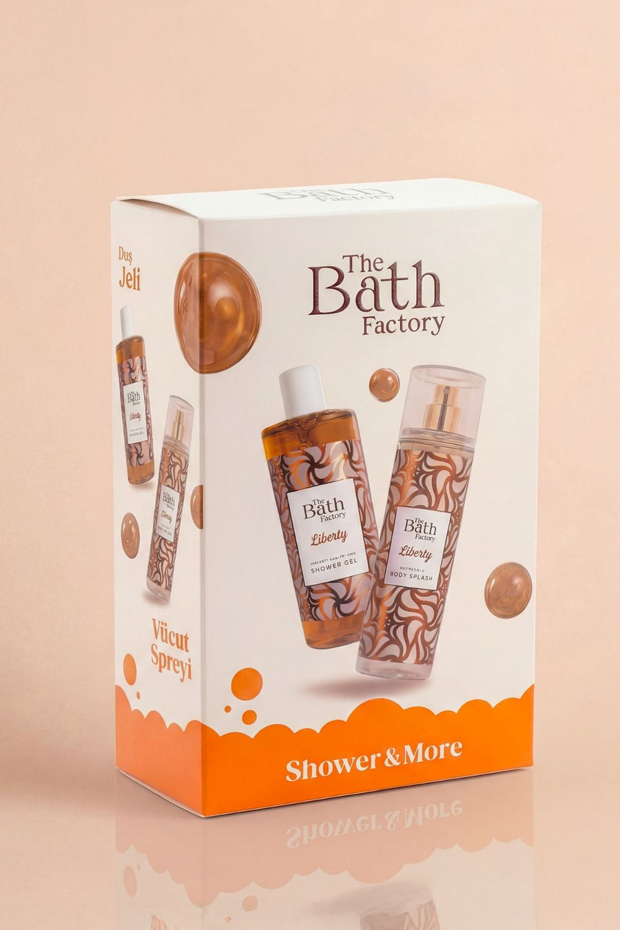 The Bath Factory Liberty Duş Jeli ve Vücut Spreyi 2'li Set — Oranj