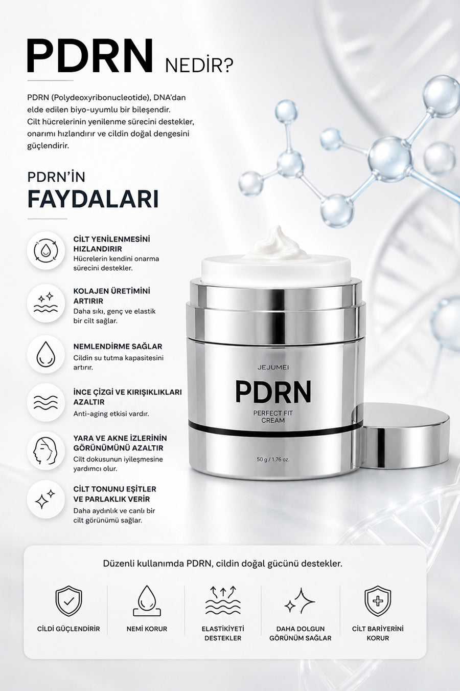 PDRN (SOMON DNA) Nemlendirici Krem 50 g — Gri