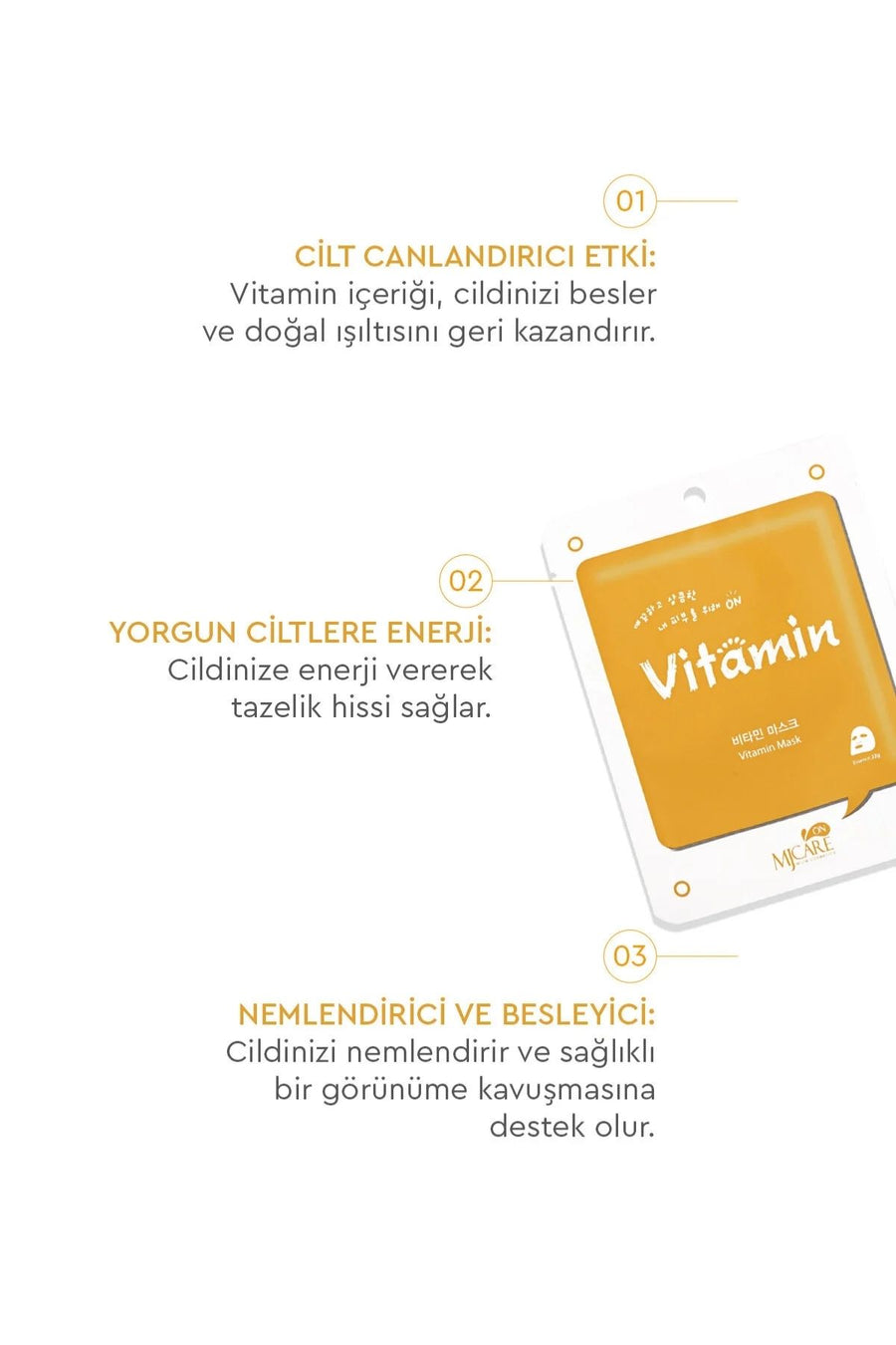 Mjcare On Vitamin Mask -Vitaminli Yüz Maskesi — Karma