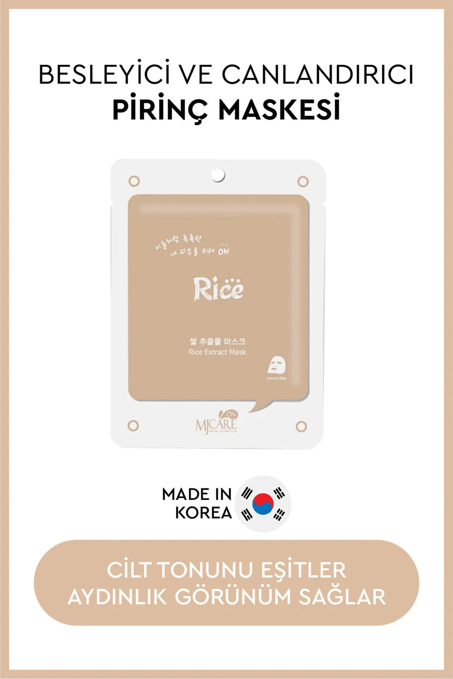 Mjcare On Rice Extract Mask- Pirinç Özlü Yüz Maskesi — Karma