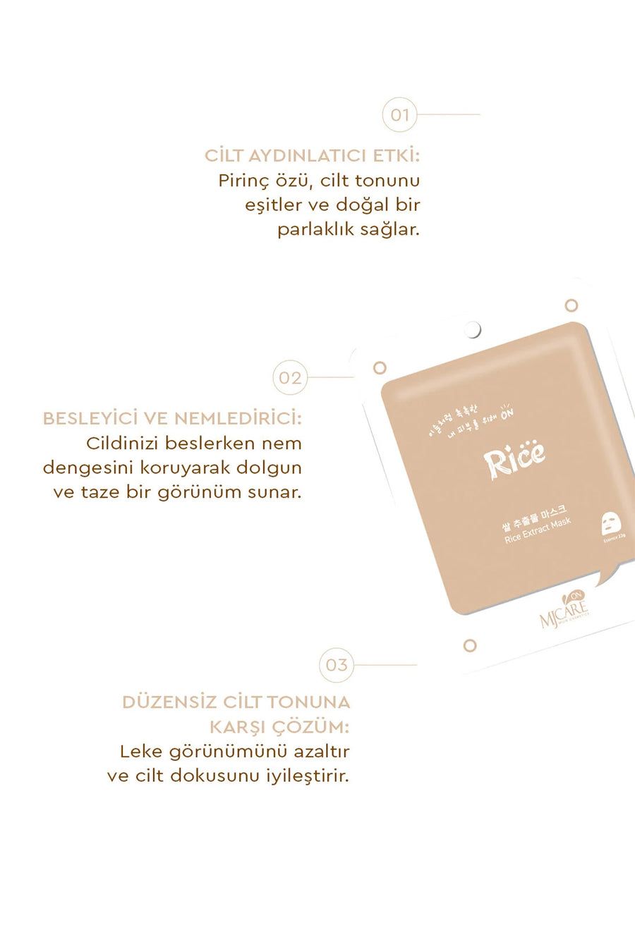 Mjcare On Rice Extract Mask- Pirinç Özlü Yüz Maskesi — Karma