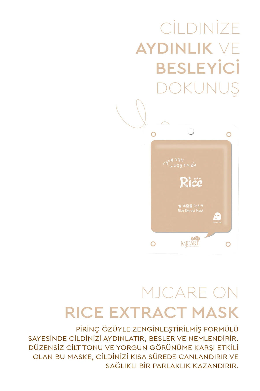 Mjcare On Rice Extract Mask- Pirinç Özlü Yüz Maskesi — Karma