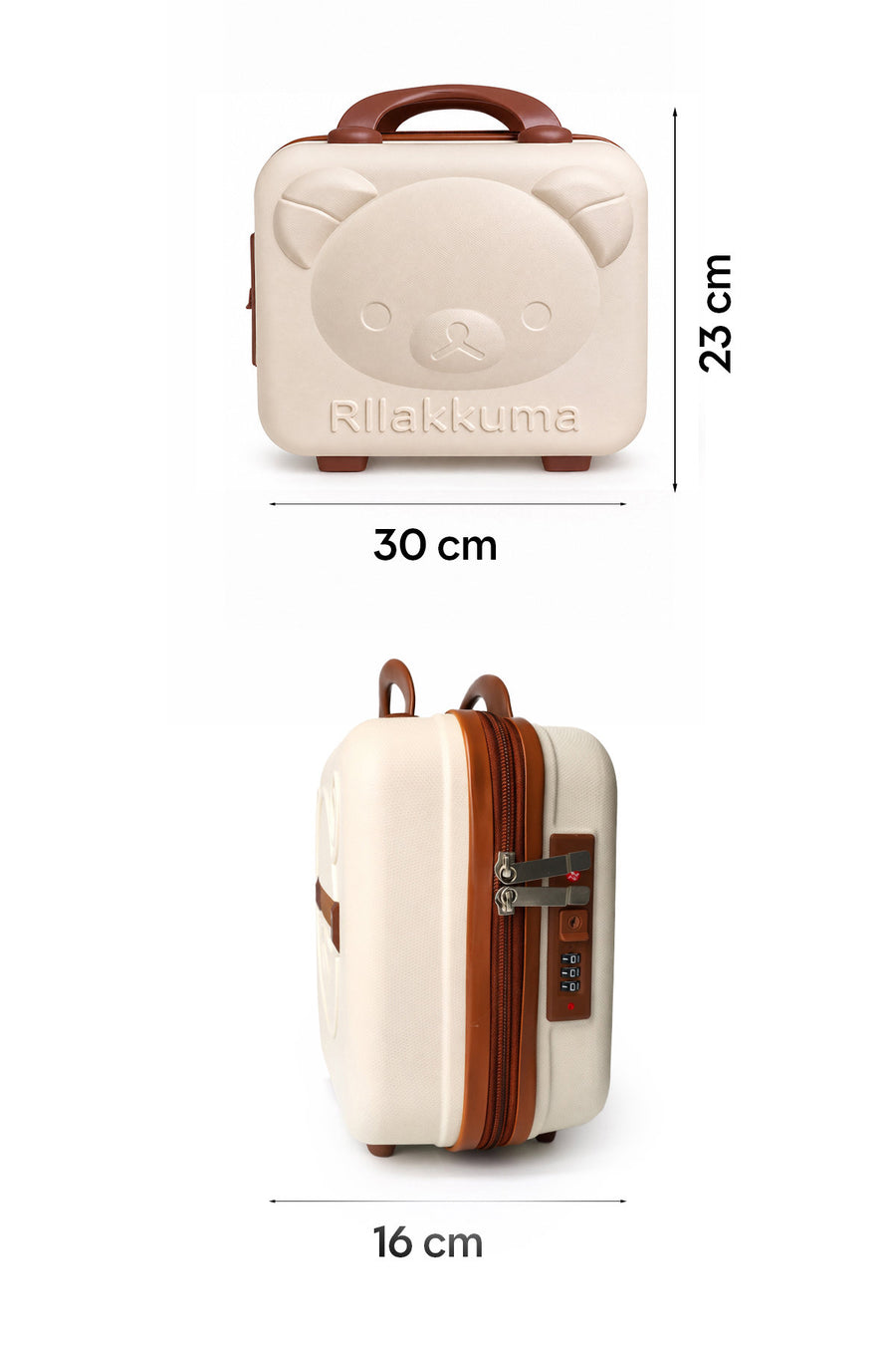Kilitli Makyaj Çantası Valizi Su Geçirmez Darbeye Dayanıklı Kozmetik Organizer 30 x 23 x 16 cm — Ekru — Ekru